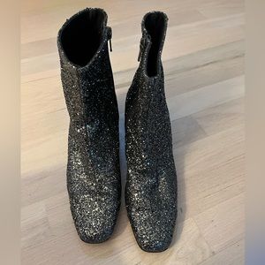 NEW Gunmetal Glitter Carel Heeled Bootie size 38